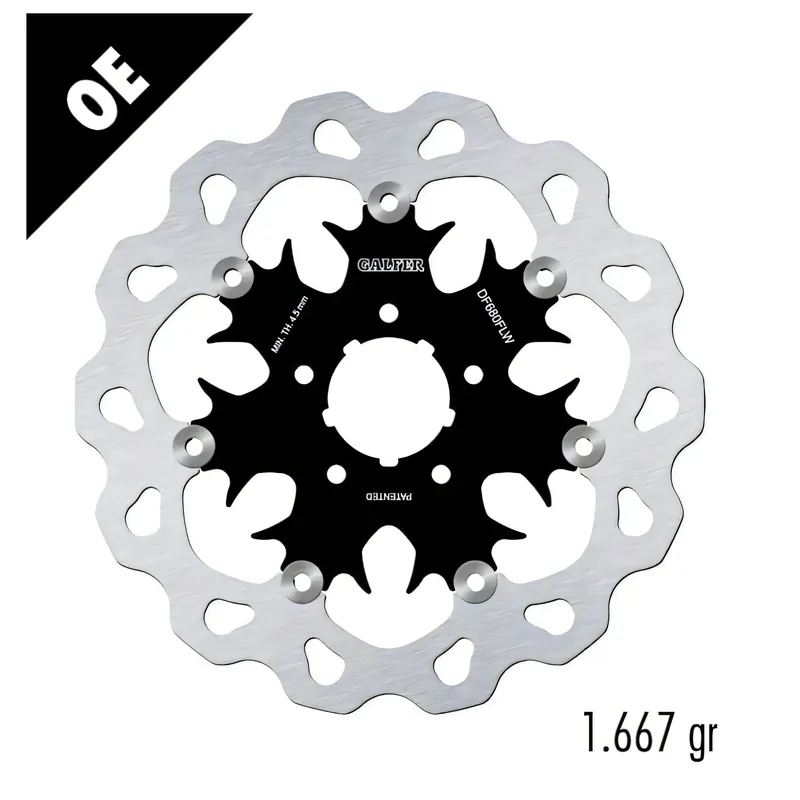 Bremsscheibe Galfer DF680FLW WAVE® mit ECE R90 Zulassung, schwimmend vorne 292x5mm (2 benötigt) für Harley Davidson FLHRC Road King Classic FLHTC Ultra FLHTCU Electra Glide Bj. 1990 - 2023 Top-Angebot