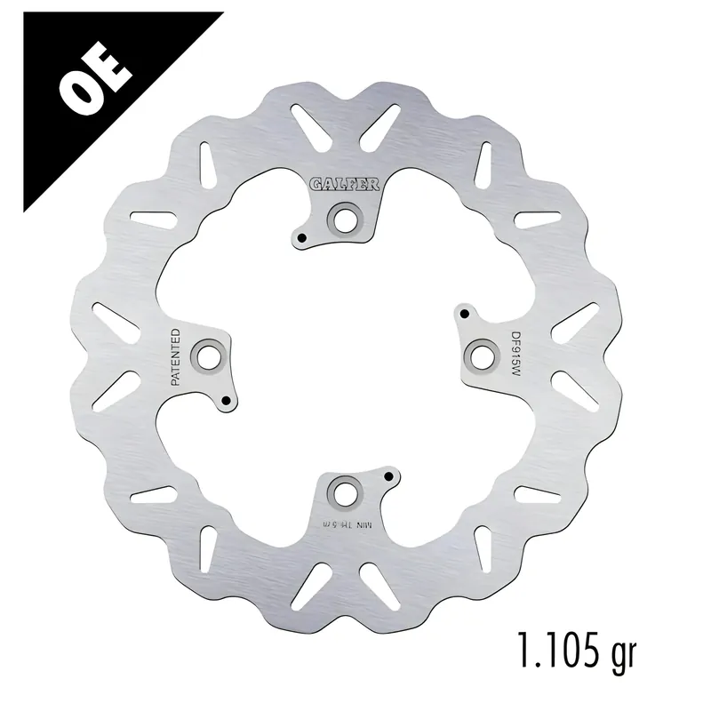 Bremsscheibe Galfer DF915W WAVE® mit ECE R90 Zulassung, starr hinten 255x5,5mm für Triumph Bonneville T100 Scrambler Speedmaster Street EFI Thruxton Tiger XC XCA XRX ABS Adventurer Bj. 1999 - 2025 Bestpreis