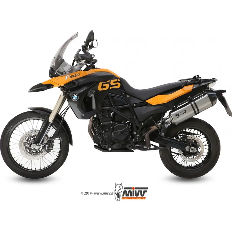 Must-Have Auspuffanlage Mivv SLIP-ON Edelstahl mit Carbon Kappe Speed Edge Sport für BMW F GS Twin 650 / 800 ccm Bj. 2008 - 2016
