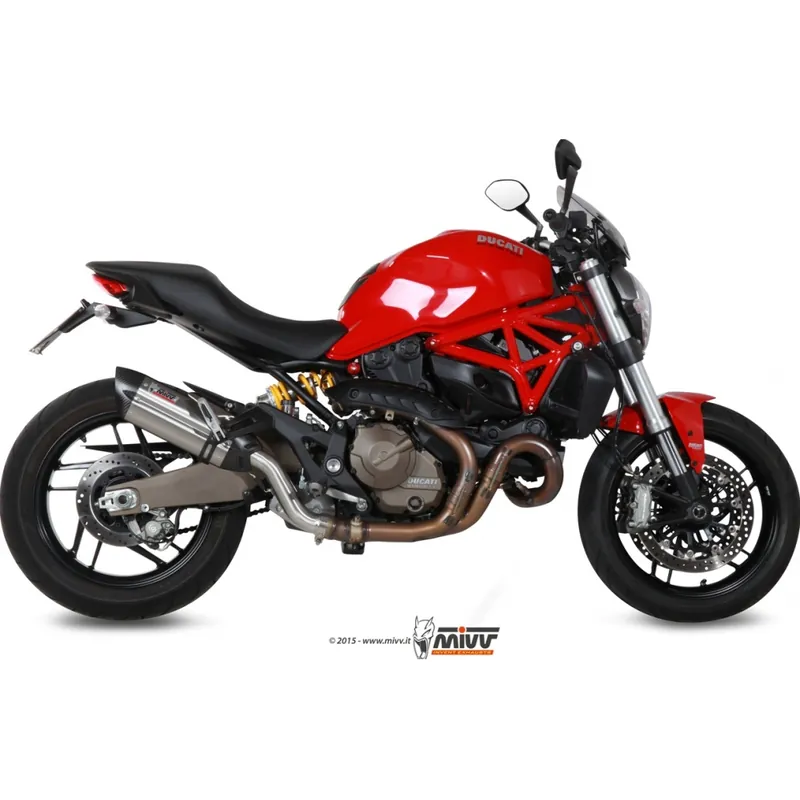 Auspuffanlage Mivv SLIP-ON Edelstahl mit Carbon Kappe Suono Sport für Ducati Monster Dark 821 ccm Bj. 2014 - 2015 Angebot