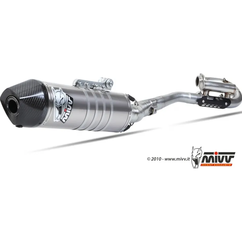 Highlight Auspuffanlage Mivv Komplettanlage 1x1 Edelstahl mit Carbon Kappe Oval Stronger für Honda CRF R 250 ccm Bj. 2010