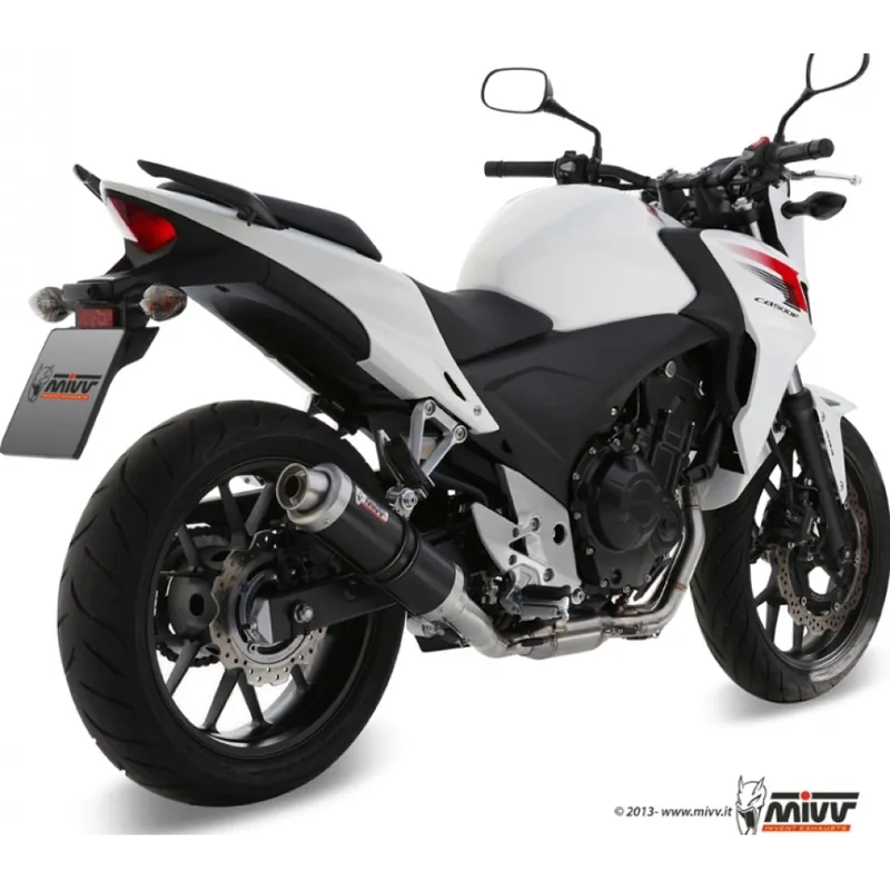 Auspuffanlage Mivv SLIP-ON Edelstahl schwarz GP Sport für Honda CB F CBR R X 500 ccm Bj. 2013 - 2015 Schneller Versand