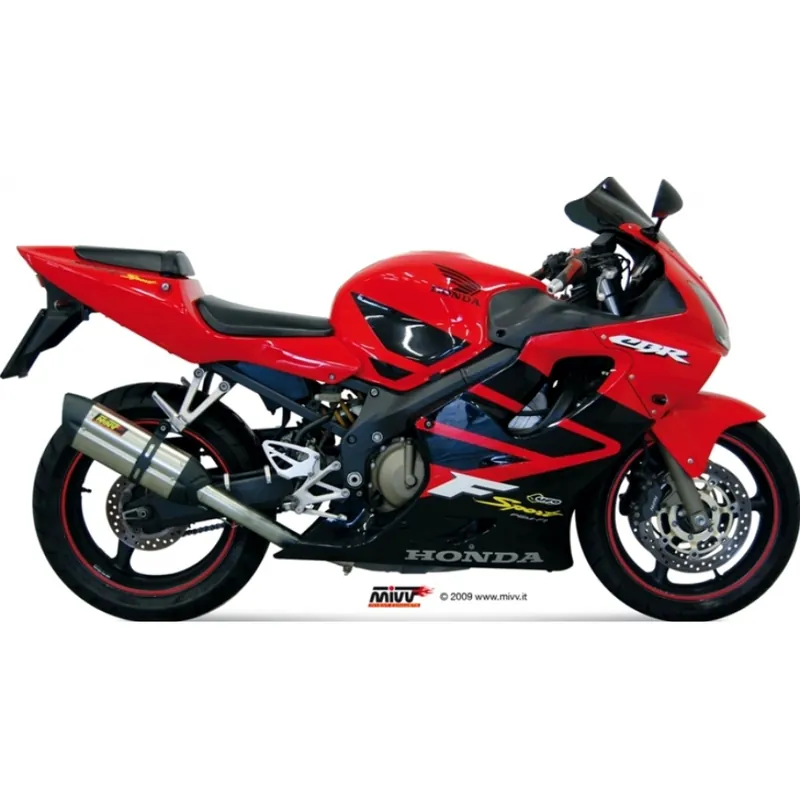 Finale Aktion Auspuffanlage Mivv SLIP-ON Edelstahl mit Carbon Kappe Suono Sport für Honda CBR F FS 600 ccm Bj. 1999 - 2002