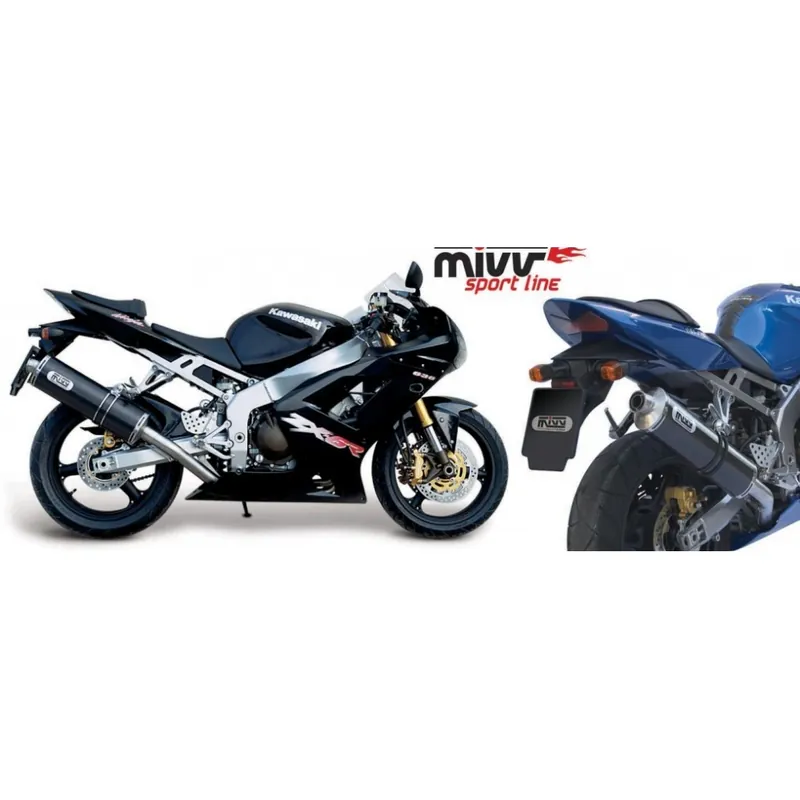 Auspuffanlage Mivv SLIP-ON Carbon Oval Sport für Kawasaki ZX-6R 600 / 636 ccm Bj. 2002 - 2004 Nur Für Kurze Zeit
