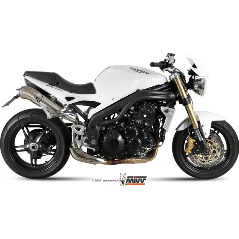 Auspuffanlage Mivv 2 SLIP-ON Edelstahl Ghibli Sport für Triumph Speed Triple 1050 ccm Bj. 2007 - 2010 Sonderaktion