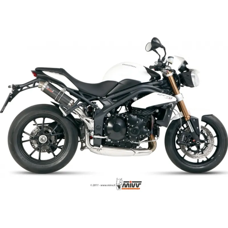 Auspuffanlage Mivv 2 SLIP-ON Carbon GP Sport für Triumph Speed Triple R EFI / 1050 ccm Bj. 2011 - 2016 Direktkauf