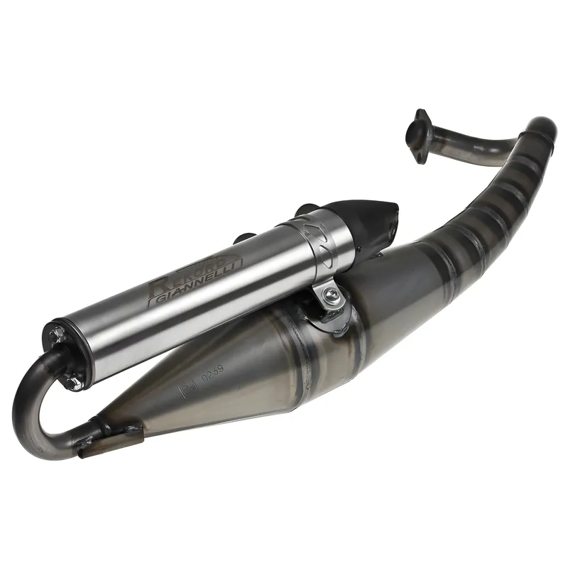Markenprodukt Auspuffanlage Giannelli Rekord mit ABE für Piaggio Typhoon, Gilera Runner NRG Power AC SP Zip SSL 25 LC 2 XR MC3 Purejet DT 1.Serie Derbi Variant Sport