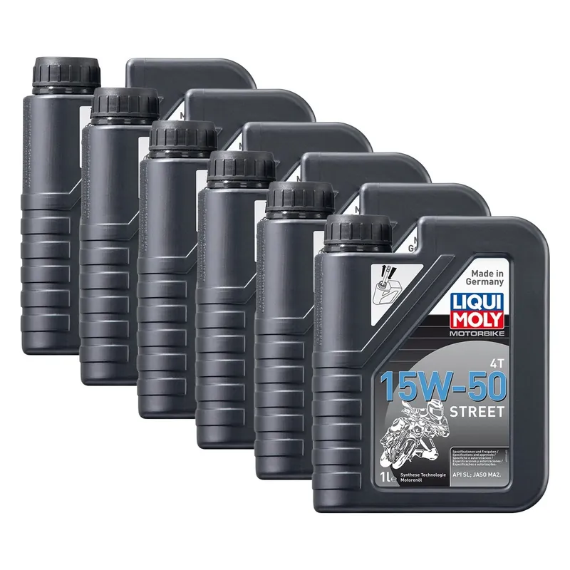 Heißes Angebot 6x Liqui Moly 2555 Motorbike 4T Street Motorrad Motoröl Engine Oil 15W-50 1L