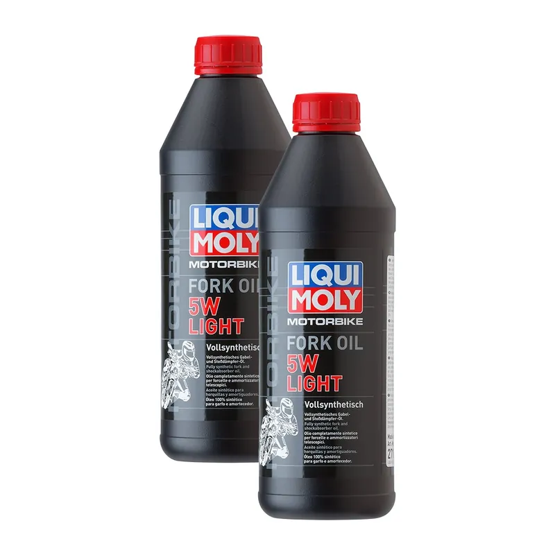 Kracherpreis 2x Liqui Moly 2716 Motorbike Motorrad Fork Oil Gabelöl Stoßdämpfer 5W light 1L