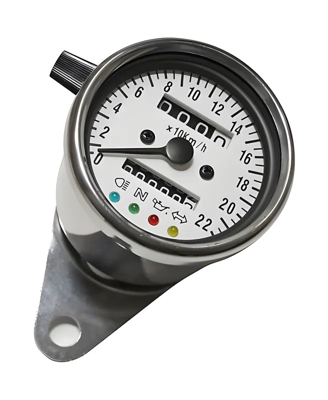 Edelstahl-Tacho, 1000 RPM, Ø 60 mm, Ziffernblatt weiß, blau illuminierend Meistverkauft
