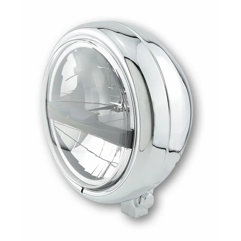 Scheinwerfer Highsider Pecos Typ 5 5 ¾ Zoll Standlichtring LED chrom Preisknaller