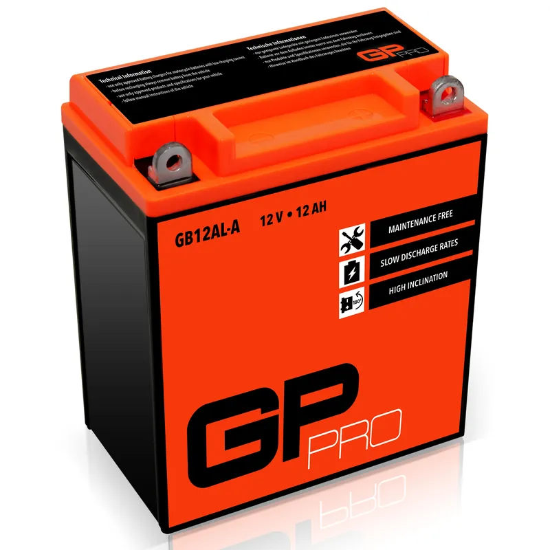 GP-PRO Gel-Batterie 12V 12Ah GB12AL-A Rollerbatterie / Motorradbatterie, wartungsfrei versiegelt vorgeladen ähnlich YB12AL-A2 / CB12AL-A2 Zertifiziert