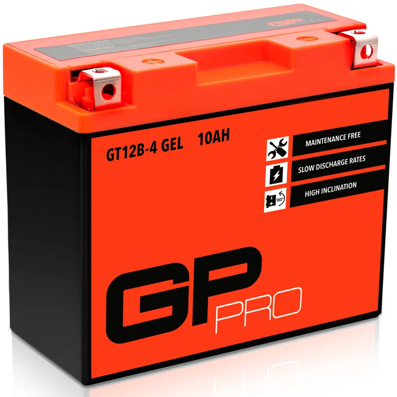 GP-PRO Gel-Batterie 12V 10Ah GT12B-4 Rollerbatterie / Motorradbatterie, wartungsfrei versiegelt vorgeladen ähnlich YT12B-BS / YT12-B4 / CT12B4 / 51001 Online Kaufen