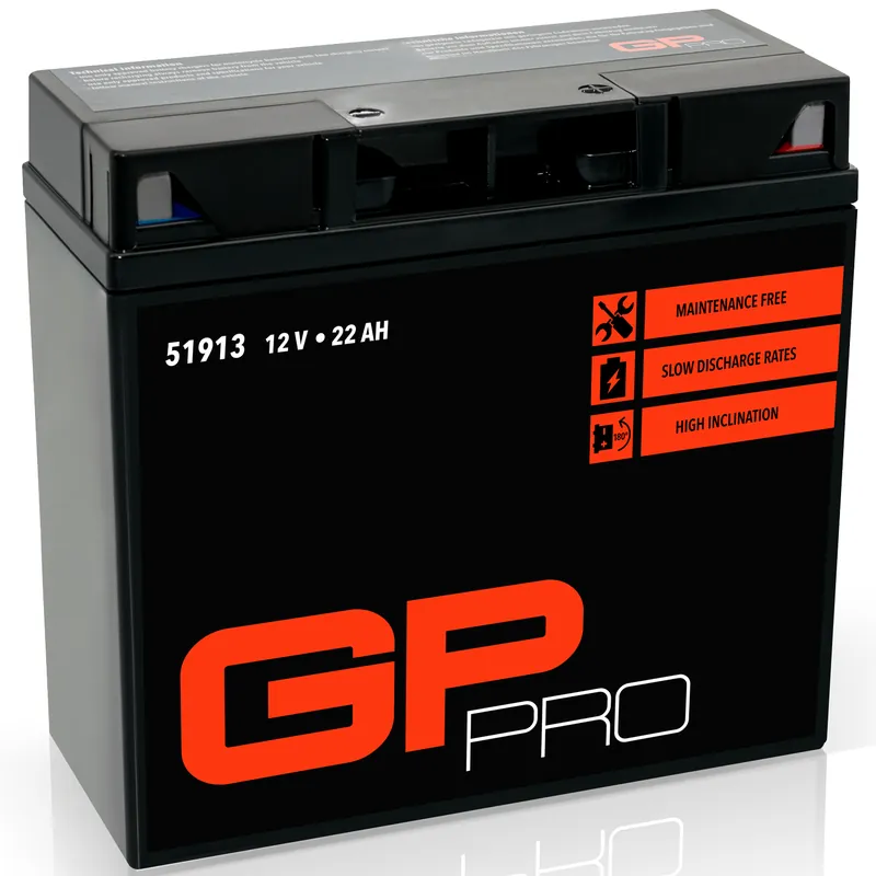 GP-PRO Gel-Batterie 12V 22Ah 51913 GT19BL-BS Motorradbatterie, wartungsfrei versiegelt vorgeladen ähnlich YT19BL-BS / 51913 / 51814 / 52015 Schneller Versand