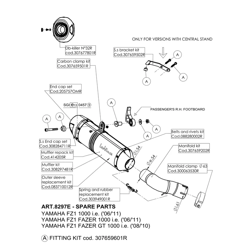 Direkt Vom Hersteller Endschalldämpfer LeoVince Auspuff-Ersatzteil 0457 / 10410, Edelstahl, Ø 54mm 300mm