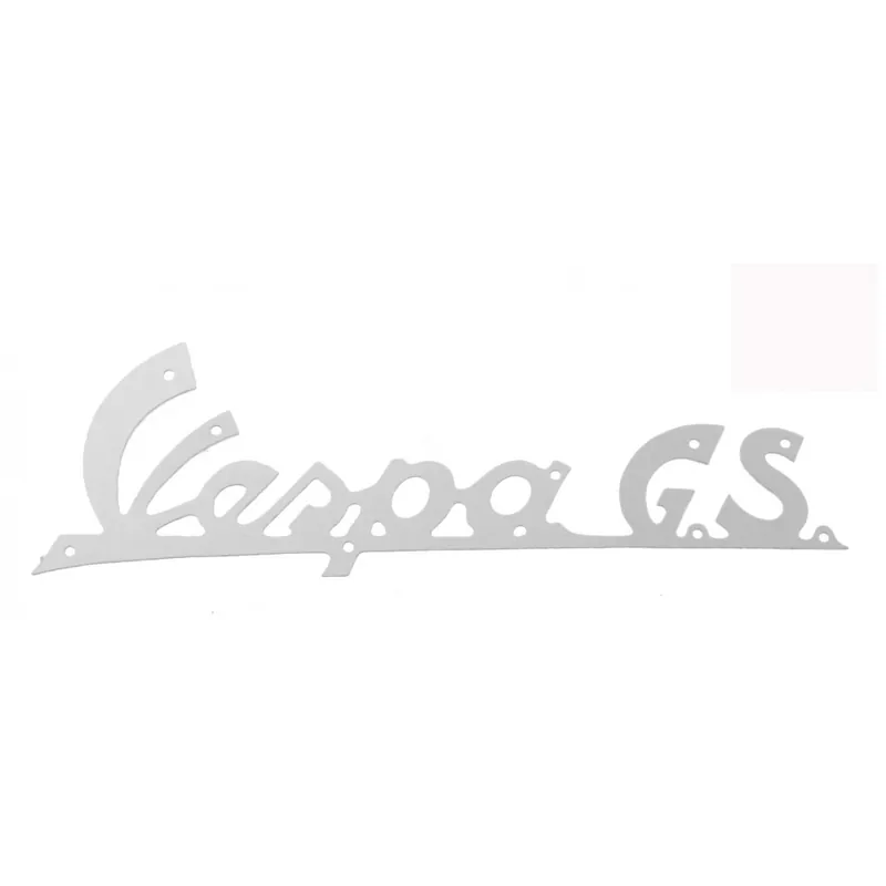 Top-Seller Emblem / Schriftzug " Vespa G.S. " für Vespa 150 GS - Aluminium - Befestigung mit10 Nieten 140x45 mm
