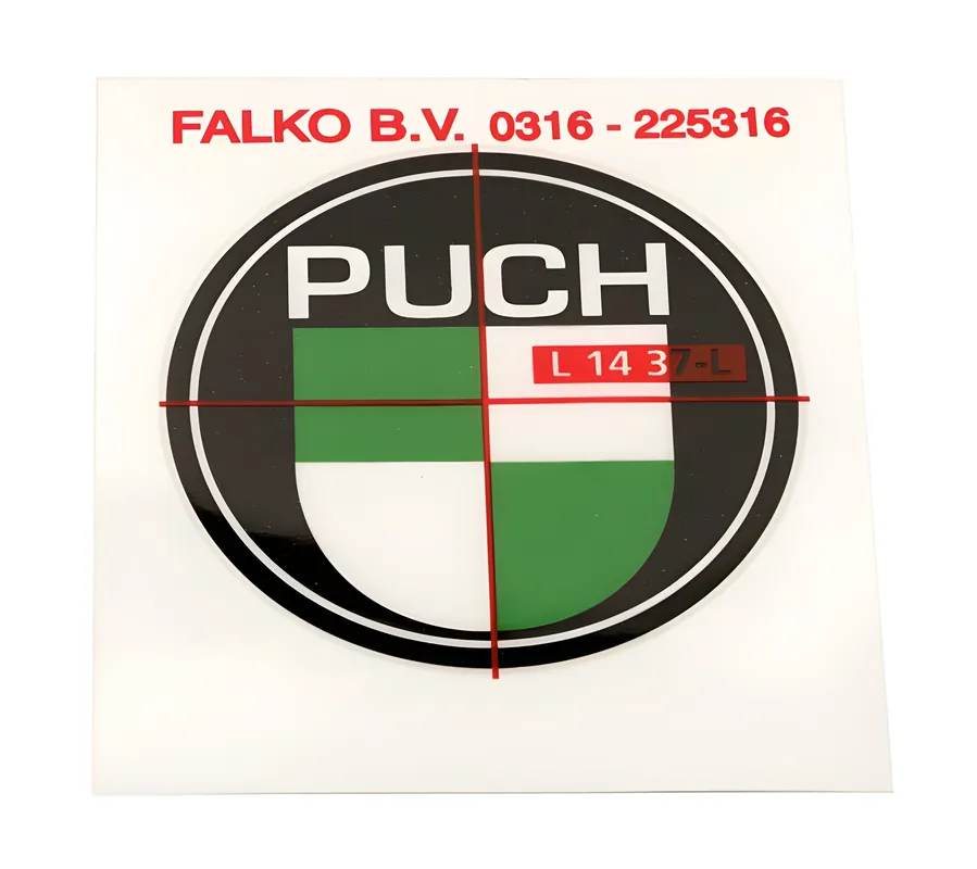 Sticker / Plakette , grün / weiß, 40mm für Puch Maxi Preisknaller