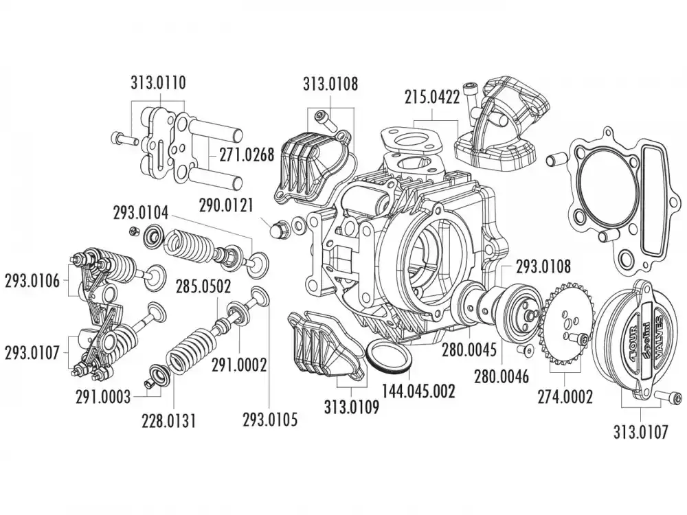 Dichtung Ventilschaft Polini für 4V Zylinderkopf für Honda XR 50, Polini XP4T Bestseller