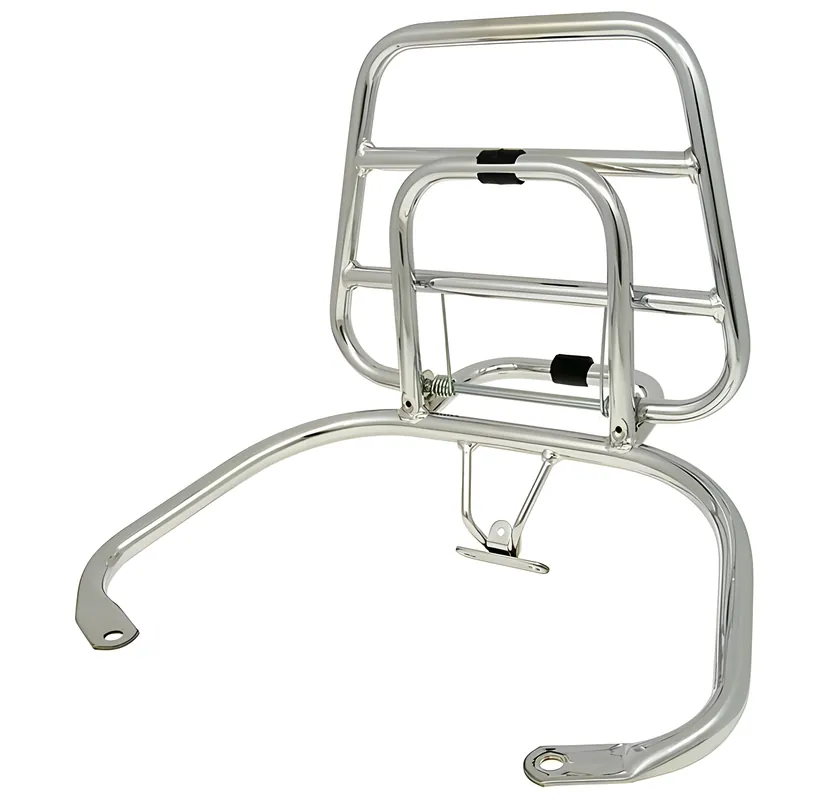 Neu Top Case Träger / Gepäckträger klappbar Chrom für Vespa LX, LXV Touring