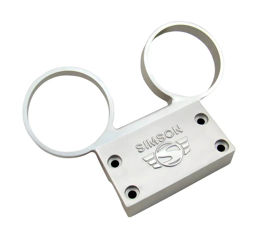 Expressversand Simson Armaturenträger f. ø 60 mm Tacho + DZM, Alu silber - S50, S51, S53, S70, S83