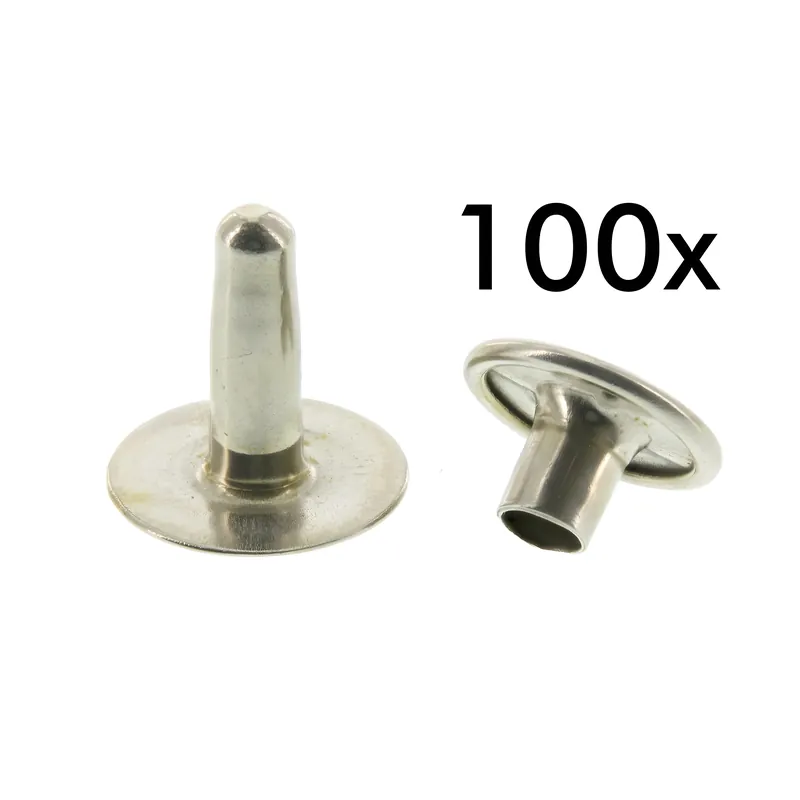 Simson Set 100x Hohlniete, zweiteilig - A5x12x9-St-E4J + Kappe 5x10 - für Schmutzschutz - S50, S51, S70, SR50, SR80 Finale Aktion