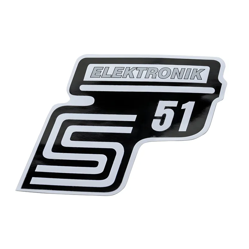 Expressversand Klebefolie / Aufkleber / Schriftzug Seitendeckel "Elektronik S51" silber