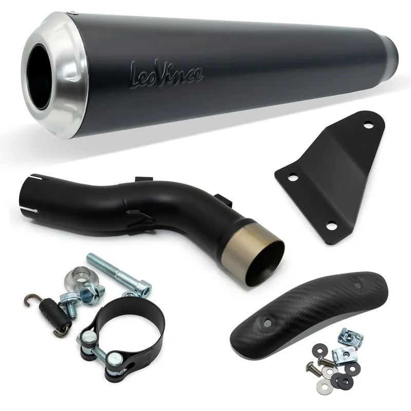 Bestseller Endschalldämpfer LeoVince CLASSIC RACER Black Edition mit Zulassung, Edelstahl schwarz & Carbon Hitzeschild für Honda CMX 500 Rebel Bj. 2017 - 2024 E4 / E5 / Bj. 2025 - 2026 E5+