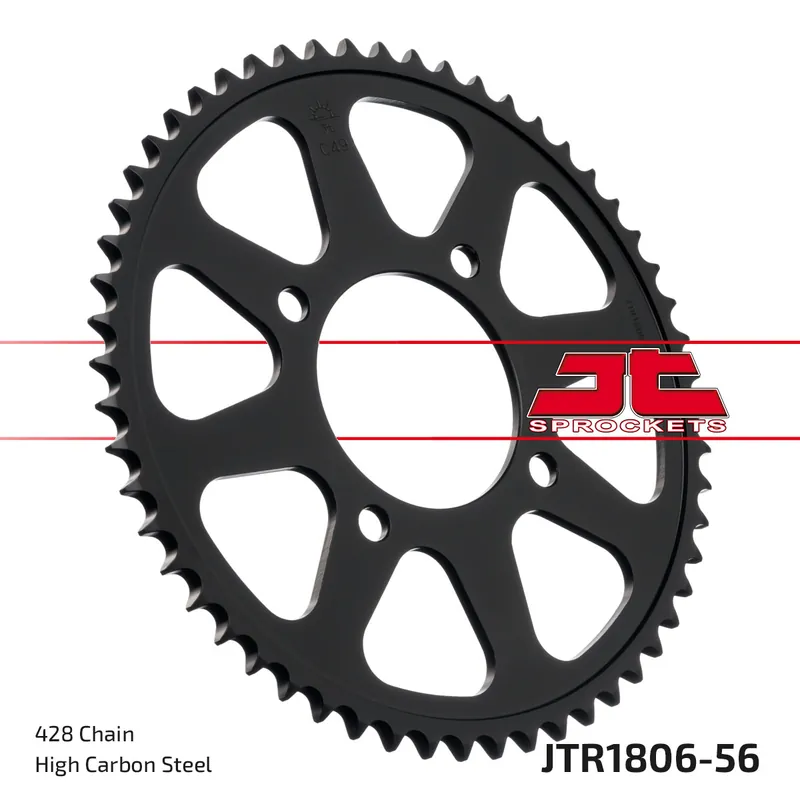 Kettenrad JT Sprockets 428 56Z Innendurchmesser 76mm Lochkreis 100mm für Suzuki VL Intruder RG Gamma F Wolf 125 ccm Bj. 1992 - 2008 Markenprodukt