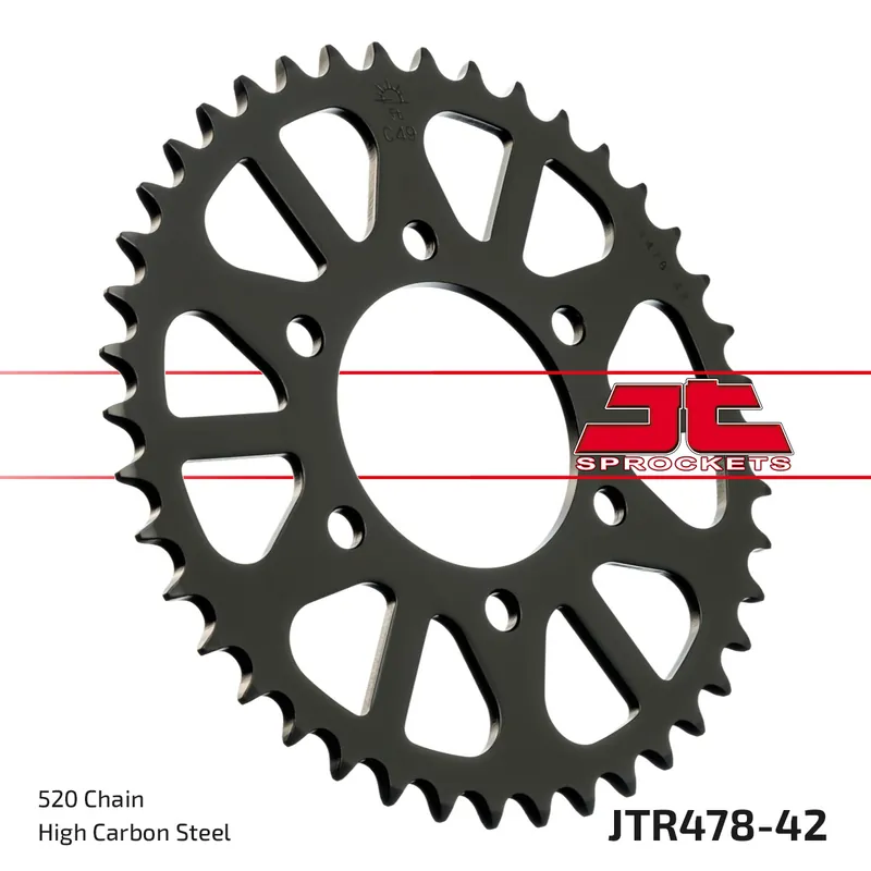 Sale Kettenrad JT Sprockets 520 42Z Innendurchmesser 80mm Lochkreis 104mm für Yamaha YZF-R6, Kawasaki ZX-6R 250 - 1000 ccm Bj. 1984 - 2022