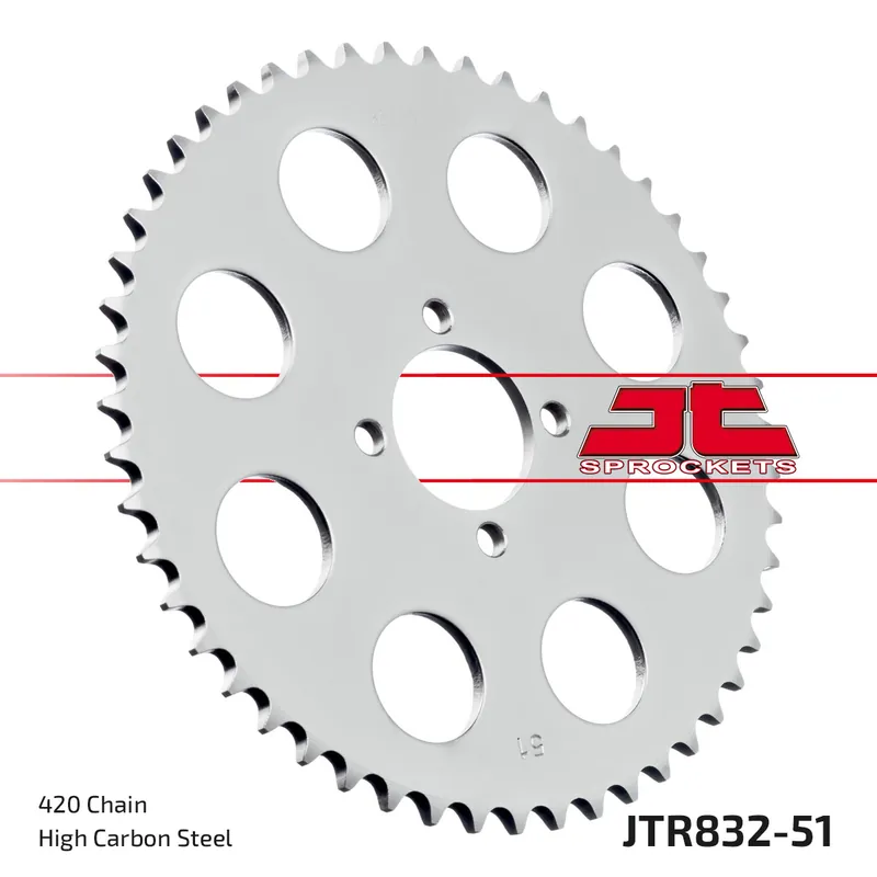 Begrenztes Angebot Kettenrad JT Sprockets 420 51Z Innendurchmesser 44mm Lochkreis 60mm für Yamaha DTR RDM DT LC 2 FS1 DTM DTLC TY M FS SE 50 / 80 ccm