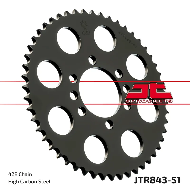 Kettenrad JT Sprockets 428 51Z Innendurchmesser 62mm Lochkreis 80mm für Yamaha DT LC 2 LC-2 MX 80 - 175 ccm Bj. 1978 - 1984 Garantierte Lieferung