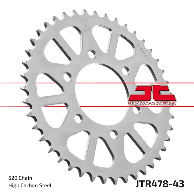 Kettenrad JT Sprockets 520 43Z für Yamaha YZF-R6, Kawasaki ZX-6R 250 - 1000 ccm Bj. 1984 - 2022 Neuheit