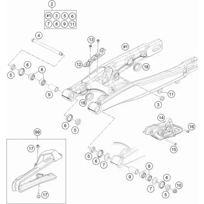 Versand Am Gleichen Tag Schwingarmbolzen 85 SX