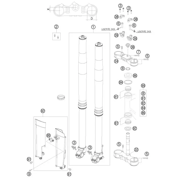 Begrenztes Angebot GABELBRÜCKE UNT. KPL. X=19MM09
