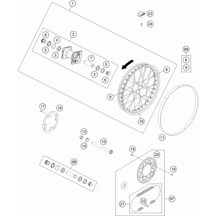 SPEICHENSATZ HINTEN 18‘‘ Markenware