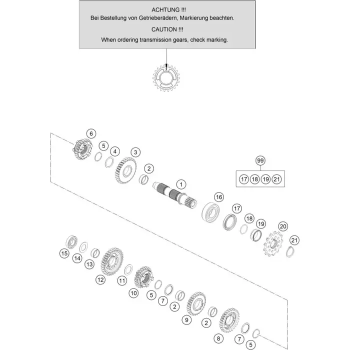 Wochenendangebot Schieberad 6.Gang, Z=20