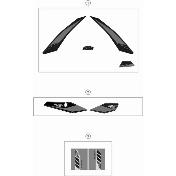 Aufkleberset 300 EXC TPI 2019 Neue Kollektion