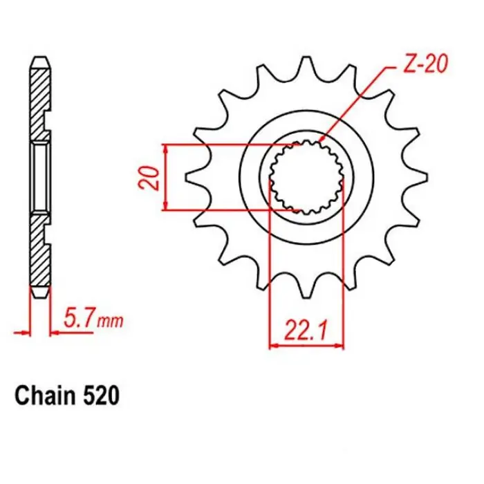 Ritzel 14Z GasGas EC 250 300 450 Yamaha WR 250 Nur Heute