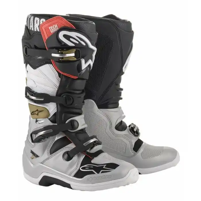 Ausverkauf Alpinestars Stiefel Tech 7 Schwarz Grau Gold 44,5