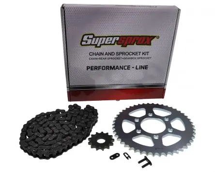Preiswert Kettensatz Performance KIT Stahl SUPERSPROX 428 Teilung 46 / 13 Zähne kompatibel für Keeway RKF 125 (2017-2020) Ersatz Moped Motorrad Kettensatz Ritze