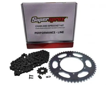 Neue Ware Kettensatz Performance KIT Stahl SUPERSPROX Teilung 420, 11 / 53 Zähne kompatibel für Aprilia SX 50, RX50, Derbi Senda Ersatz Moped Motorrad Kettensat