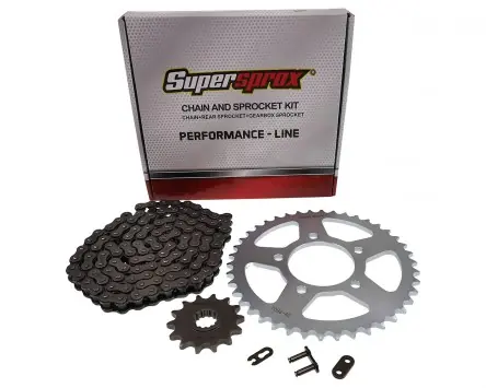 Echt Kettensatz Performance KIT Stahl SUPERSPROX 525 Teilung, 14 / 42 Zähne kompatibel für Benelli Leoncino 500, Imperale 400 Ersatz Moped Motorrad Kettens
