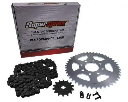 Kettensatz Performance KIT Stahl SUPERSPROX 520 Teilung 45 / 14 Zähne kompatibel für KTM Duke 125ccm (2011-2013) Ersatz Moped Motorrad Kettensatz Ritz Highlight