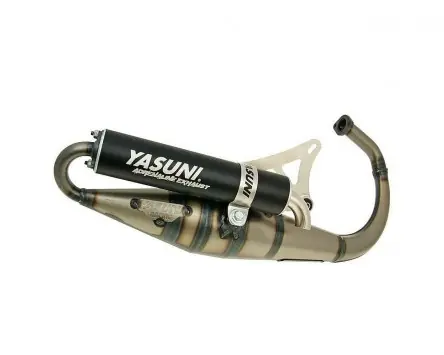 Auspuff YASUNI Scooter Z schwarz kompatibel für Minarelli stehend Yamaha Slider, BWS, MBK Booster, Stunt, Aprilia SR50 Billig