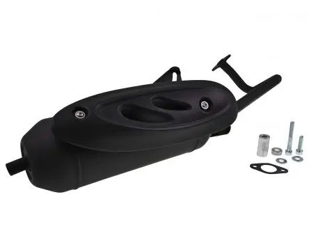 Top-Angebot Auspuff TECNIGAS Silent Pro Black GY6 4T 50ccm kompatibel für Baotian BT49QT-10 4T AC, Rex RS450 QM50QT-6, Kymco SD Filly 50 4T