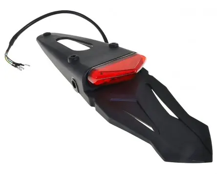 Kennzeichenhalter mit Rücklicht LED 2EXTREME rot universal, kompatibel für Yamaha DT, WR, Kawasaki KMX, HM-Moto, Generic, Supermoto Cross Enduro Numme Nur Heute