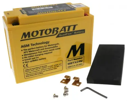 Sonderangebot Batterie 12V 25Ah MOTOBATT MBTX24U 4-polig für Honda CB750A, CBX1000, GL1000, DUCATI Sport 500, Kawasaki VN1500