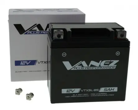 Batterie VANEZ VTX5L-BS AGM 12V 5Ah 113x70x105mm kompatibel für Aprilia SR50, Peugeot Speedfight 1 2 3 4, Simson S53, S83, SR50, SR80, Vespa PK 50 200 Bestpreis