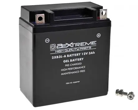 Batterie 2EXTREME 2XB3L-A GEL 12V 3Ah 100x 57x 110mm kompatibel für Simson Star 25 50 80, Honda Lead 125, SH Scoopy, Suzuki DR 600 650, Yamaha TZR 125 Neue Ware