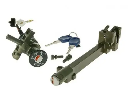 Markenprodukt Schlosssatz Zündschloss, Helmfachschloss Rivello kompatibel für Yamaha BWs 50 NG 2T AC -99, MBK